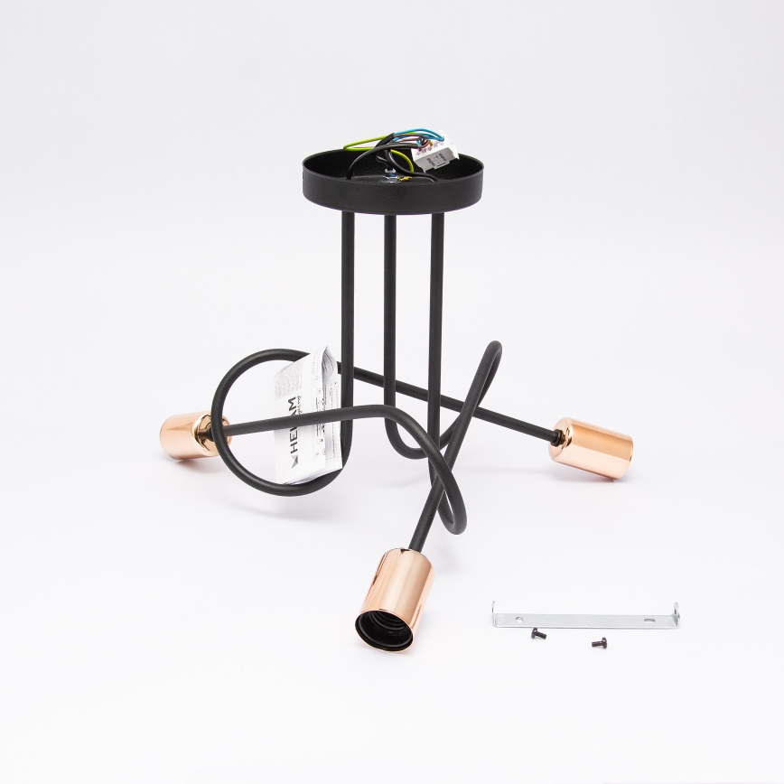 Lustră aplicată LED OXFORD 3x E27/15W/230V neagră