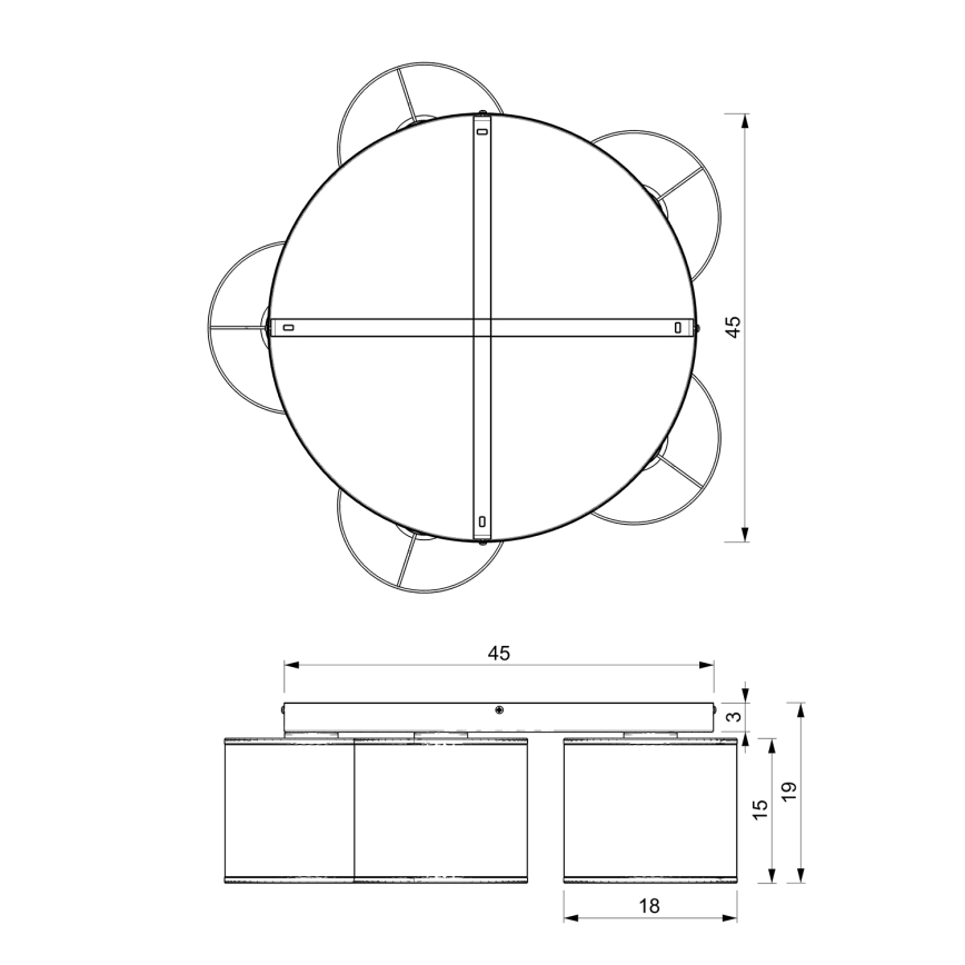 Lustră aplicată LOFT SHADE 5xE27/60W/230V neagră/aurie