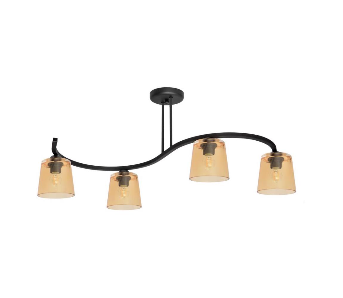 Lustră aplicată LUCEA 4xE27/60W/230V negru/portocaliu