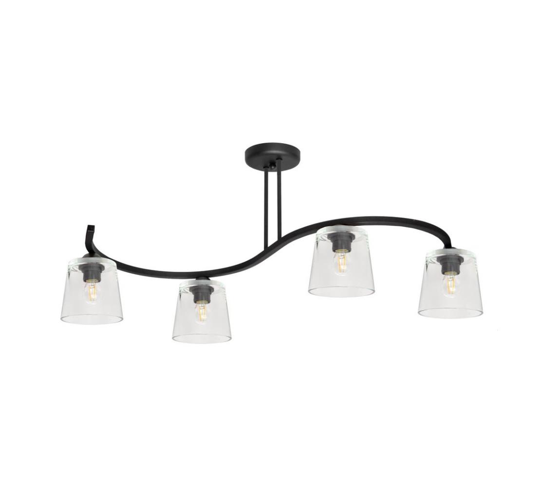Lustră aplicată LUCEA 4xE27/60W/230V negru/transparent