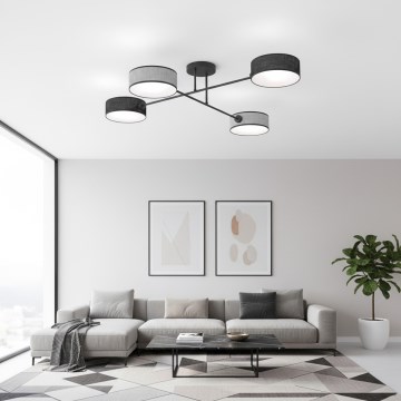 Lustră aplicată MAGA 4xE14/10W/230V negru/gri