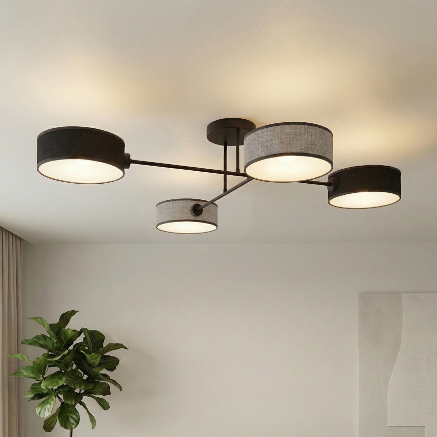 Lustră aplicată MAGA 4xE14/10W/230V negru/gri