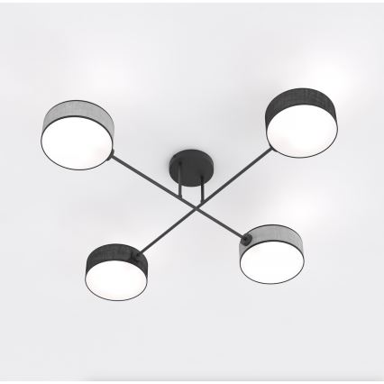 Lustră aplicată MAGA 4xE14/10W/230V negru/gri