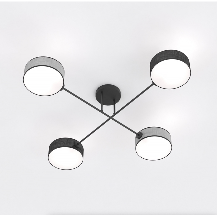 Lustră aplicată MAGA 4xE14/10W/230V negru/gri