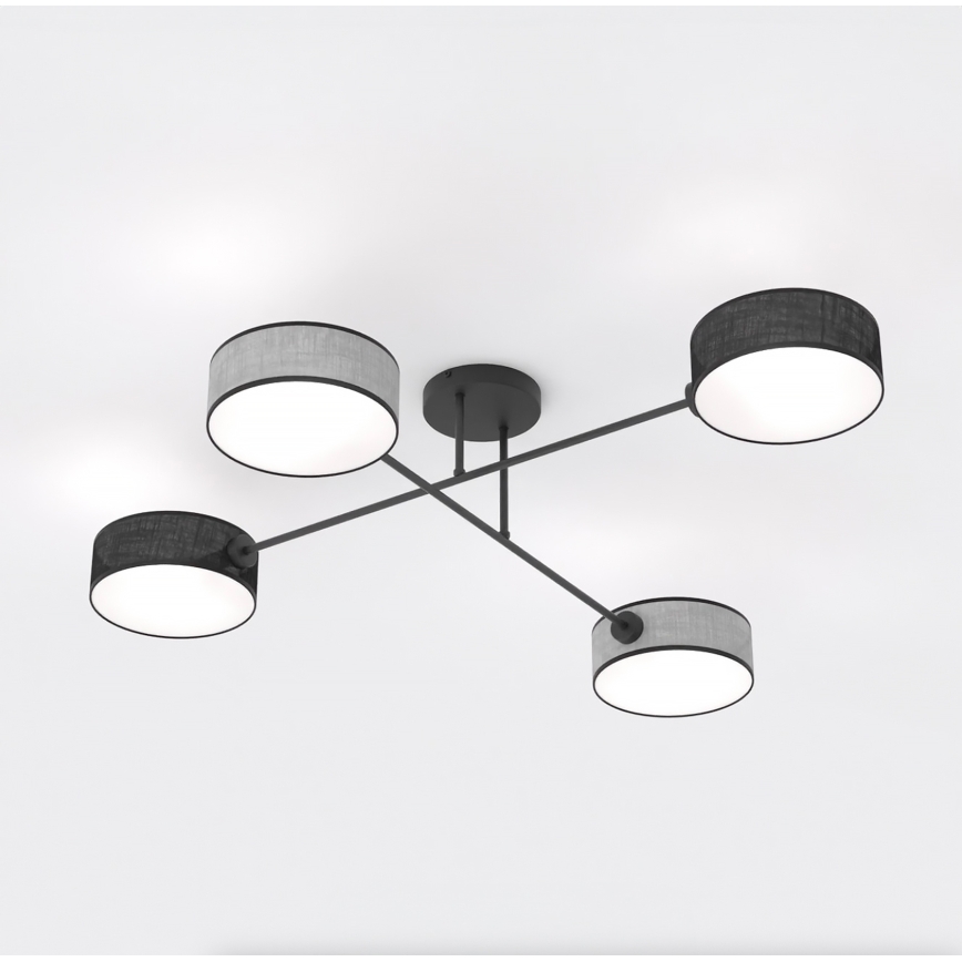 Lustră aplicată MAGA 4xE14/10W/230V negru/gri