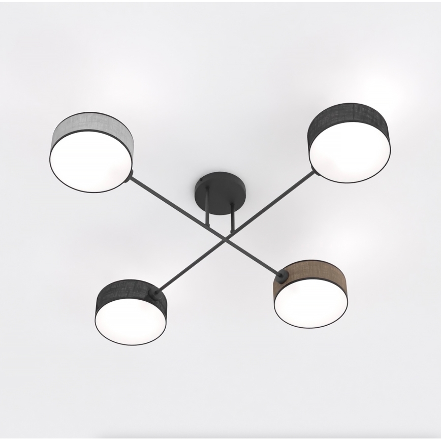 Lustră aplicată MAGA 4xE14/10W/230V negru/maro/gri