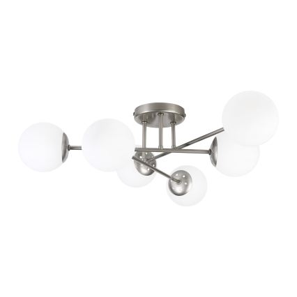 Lustră aplicată MALENA 6xE14/5W/230V crom mat/alb