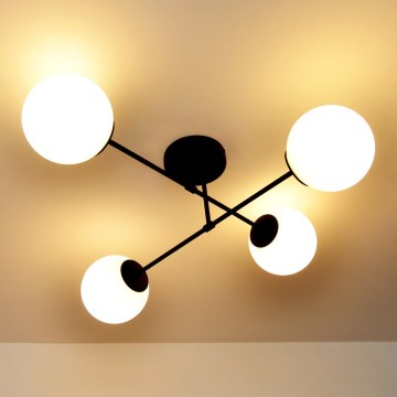 Lustră aplicată MOON 4 x E27 / 15 W / 230 V, negru
