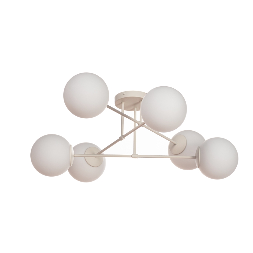 Lustră aplicată MOON, 6xE27/15W/230V, crem