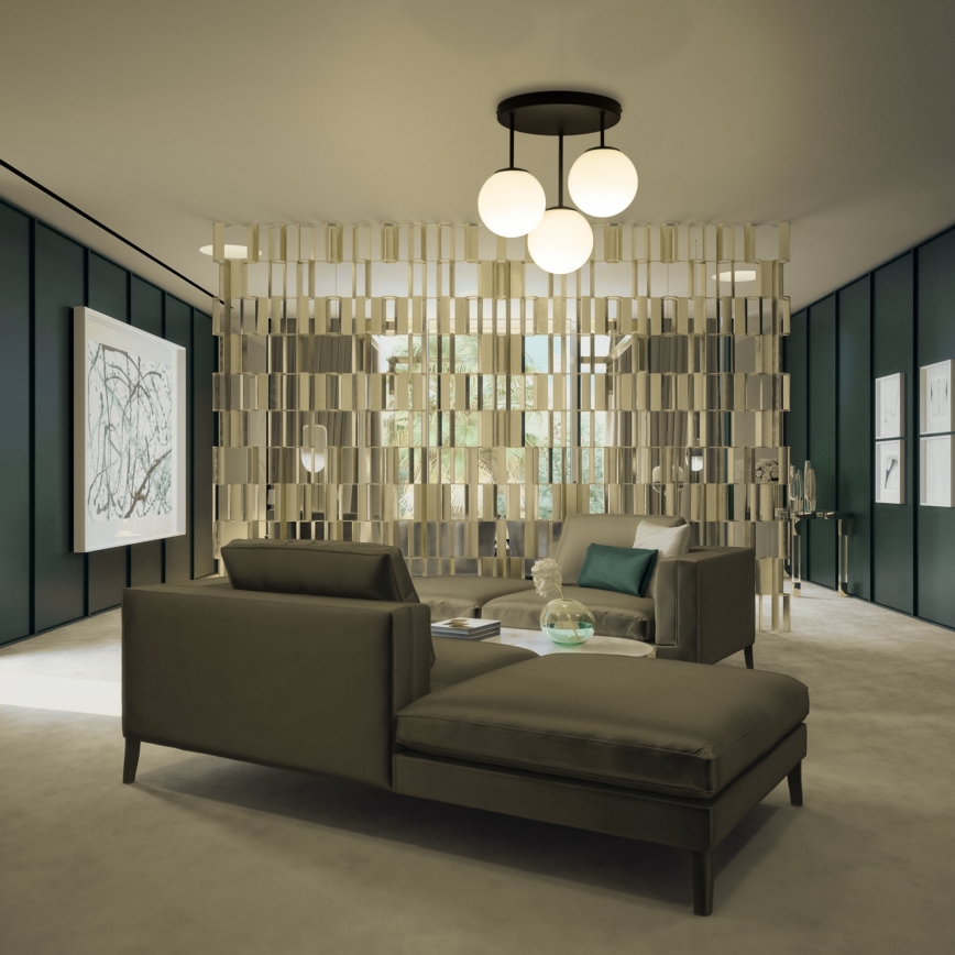 Lustră aplicată MOONLIGHT, 3 x E27, 15 W, 230 V, neagră