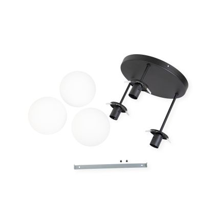 Lustră aplicată MOONLIGHT, 3 x E27, 15 W, 230 V, neagră