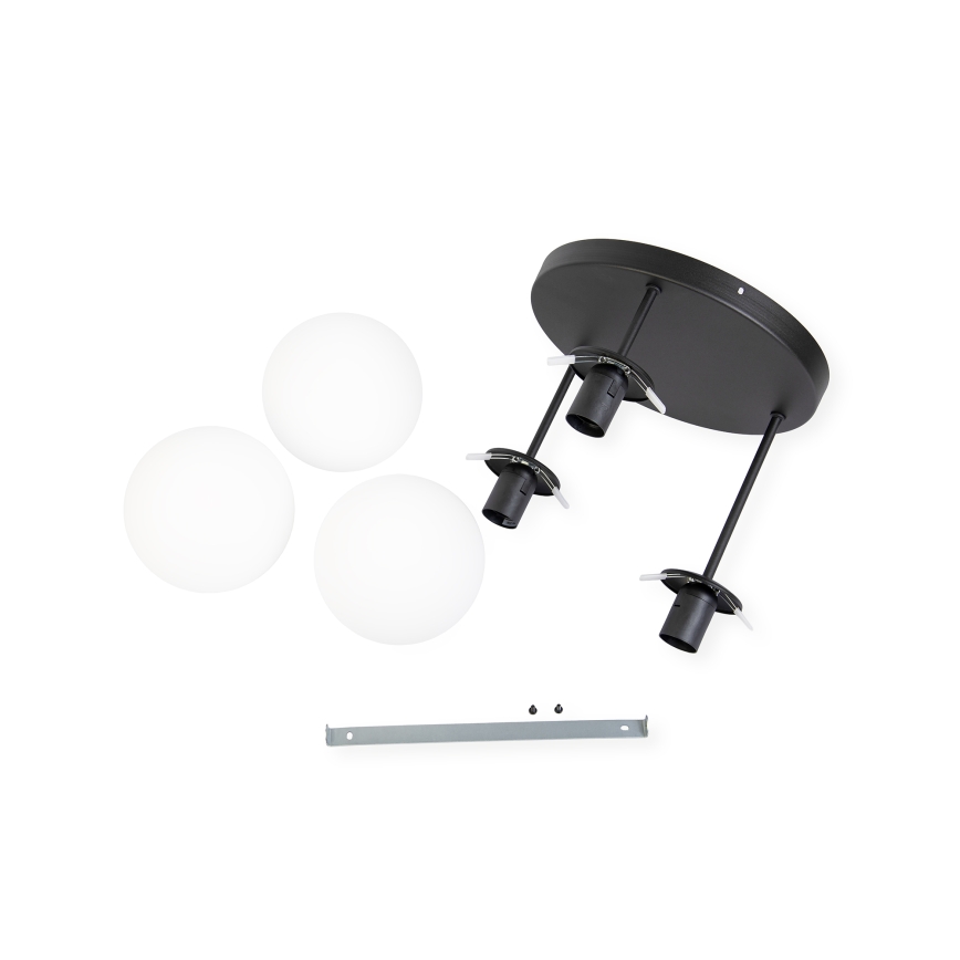 Lustră aplicată MOONLIGHT, 3 x E27, 15 W, 230 V, neagră