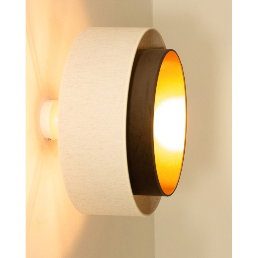 Lustră aplicată NATIA, 1xE27/60W/230V, Ø 45 cm, alb/maro