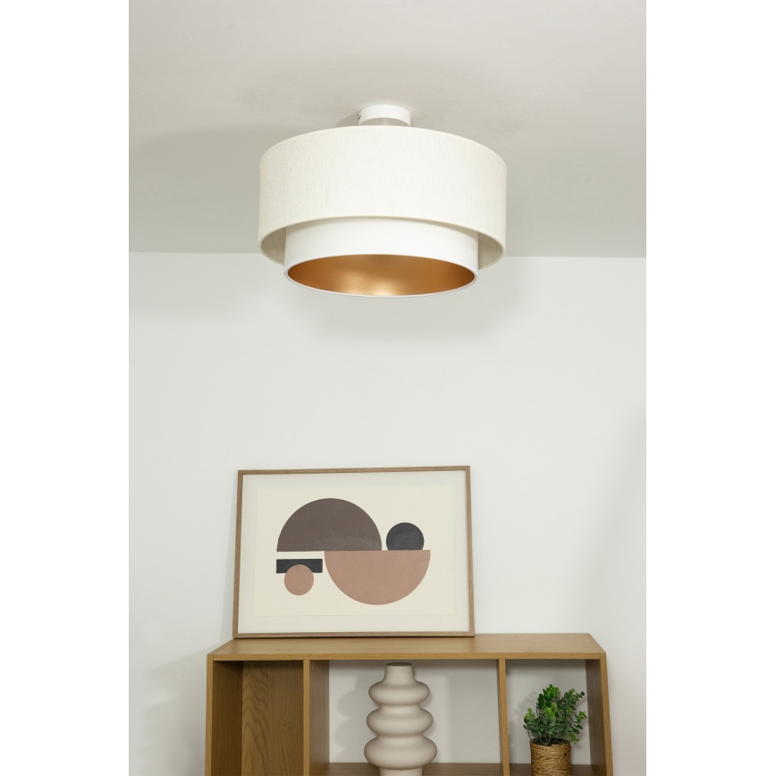 Lustră aplicată NATIA, 1xE27/60W/230V, Ø 45 cm, albă