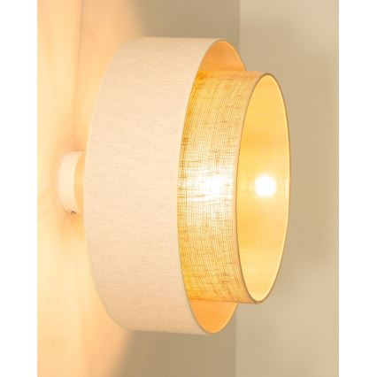 Lustră aplicată NATIA 1xE27/60W/230V Ø45 cm alb/maro