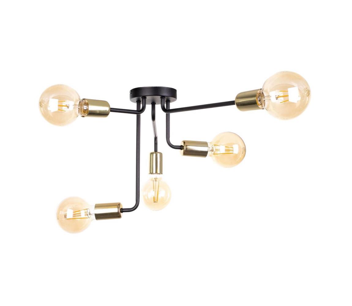Lustră aplicată NIXO 5xE27/60W/230V neagră/aurie