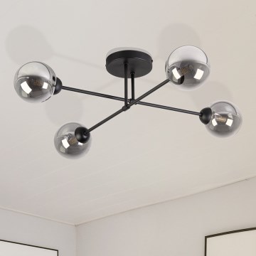Lustră aplicată OBSIDIAN 4xG9/10W/230V negru/gri fumuriu
