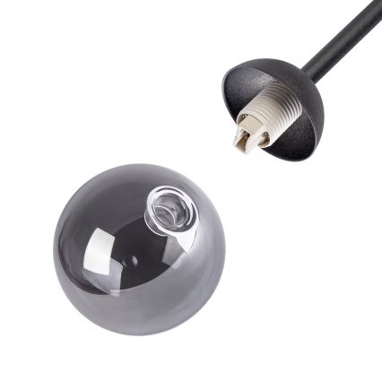 Lustră aplicată OBSIDIAN 6xG9/10W/230V negru/gri fumuriu