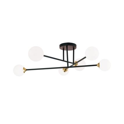 Lustră aplicată SNOWWHITE 6xG9/20W/230V d. 84 cm negru/auriu