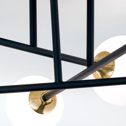 Lustră aplicată SNOWWHITE 6xG9/20W/230V d. 84 cm negru/auriu