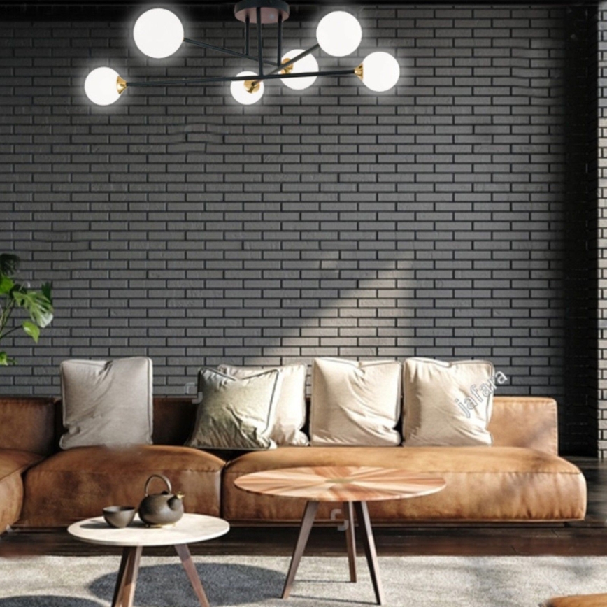 Lustră aplicată SNOWWHITE 6xG9/20W/230V d. 84 cm negru/auriu