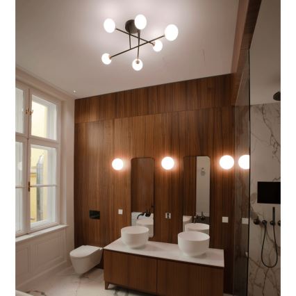 Lustră aplicată SNOWWHITE 6xG9/20W/230V d. 84 cm negru/auriu