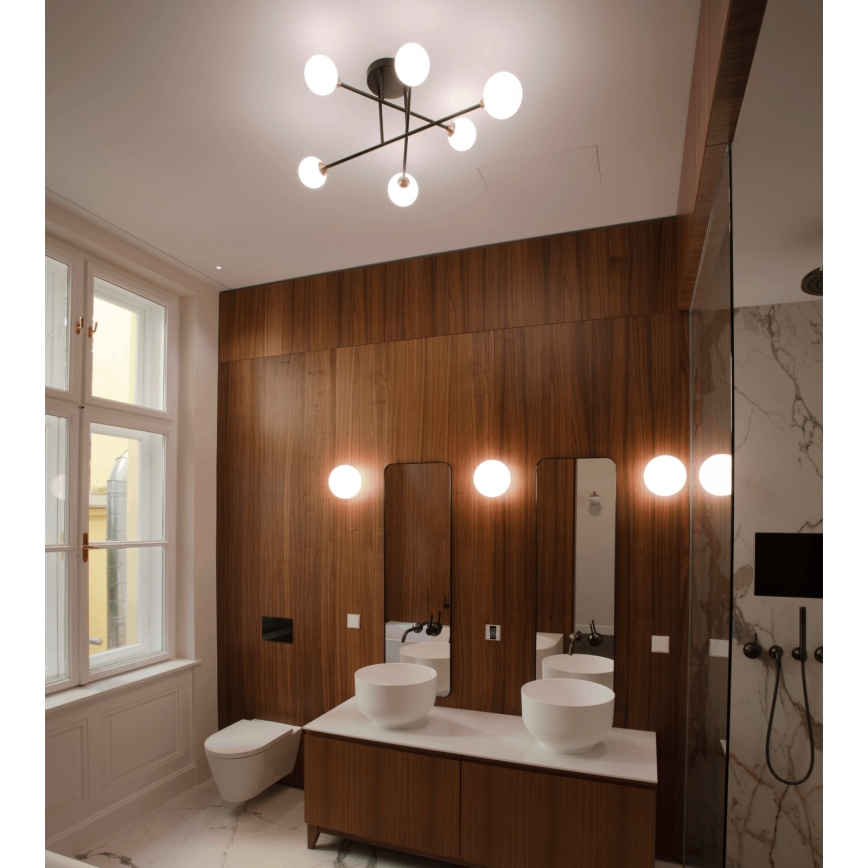 Lustră aplicată SNOWWHITE 6xG9/20W/230V d. 84 cm negru/auriu