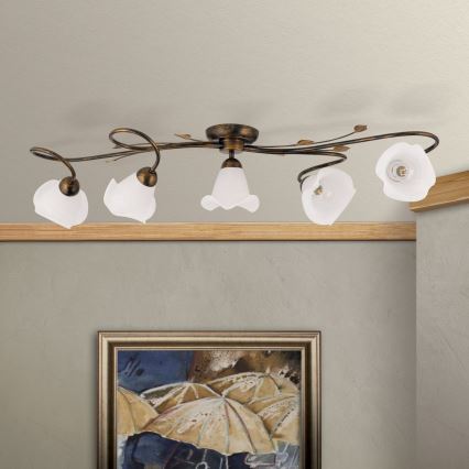 Lustră aplicată SISI 5xE14/40W/230V bronz/patină