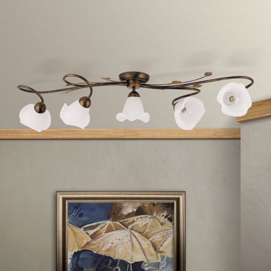 Lustră aplicată SISI 5xE14/40W/230V bronz/patină