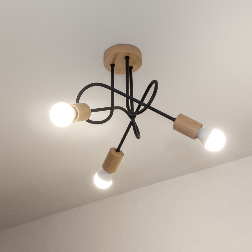 Lustră aplicată OXFORD 3xE27/15W/230V pin/negru