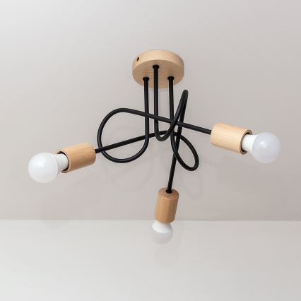 Lustră aplicată OXFORD 3xE27/15W/230V pin/negru