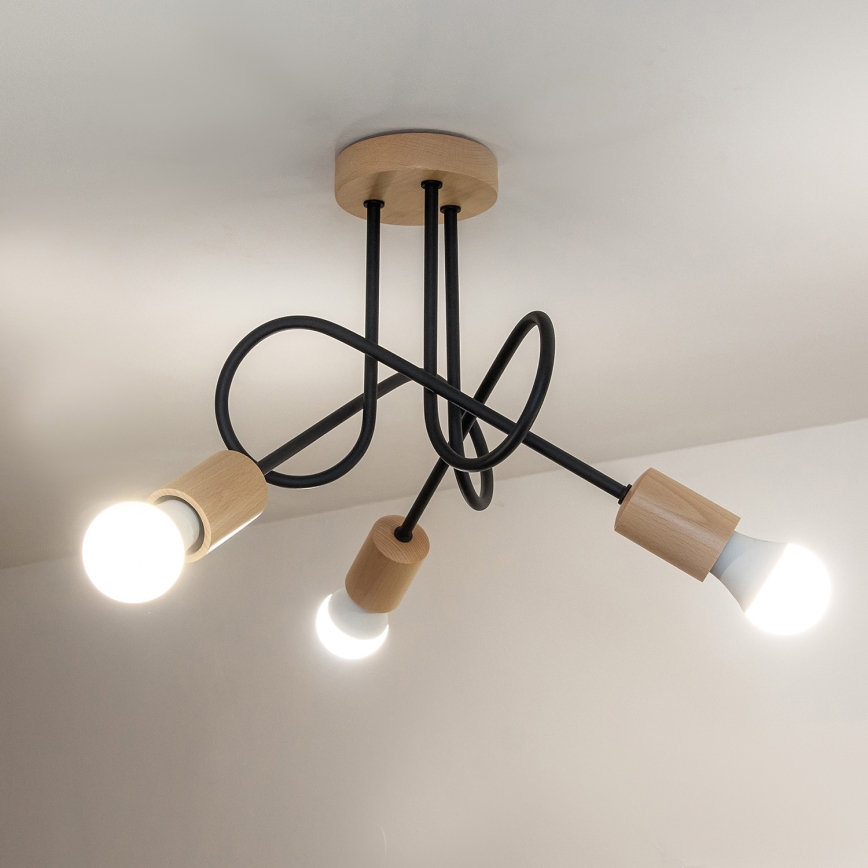 Lustră aplicată OXFORD 3xE27/15W/230V pin/negru