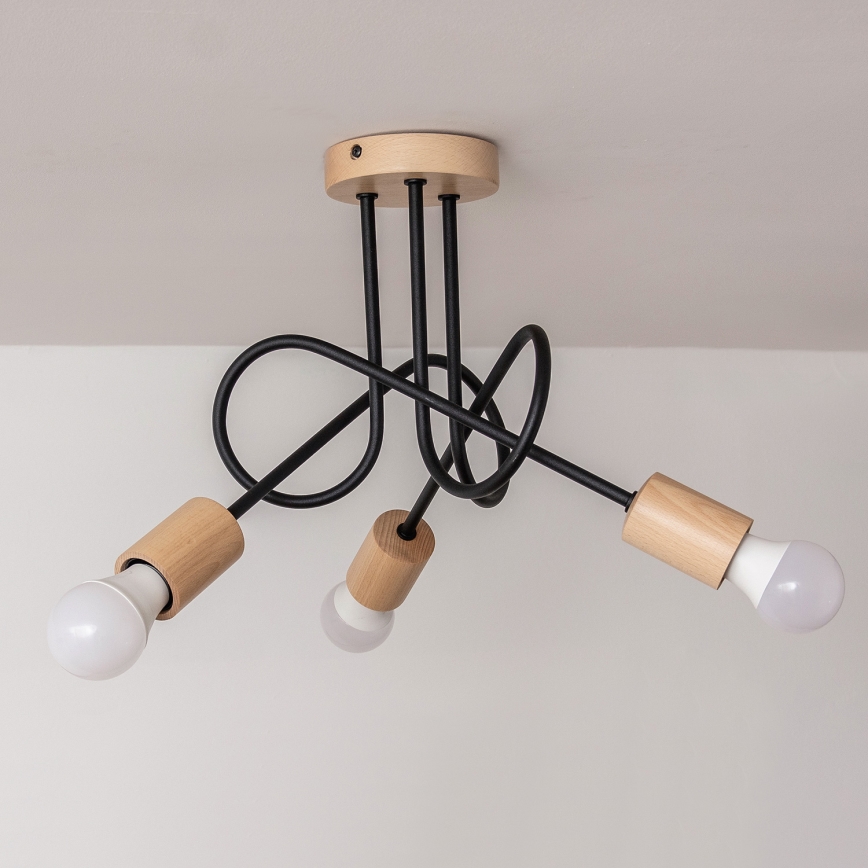 Lustră aplicată OXFORD 3xE27/15W/230V pin/negru