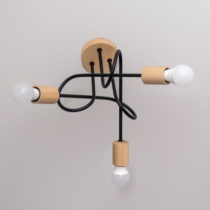 Lustră aplicată OXFORD 3xE27/15W/230V pin/negru