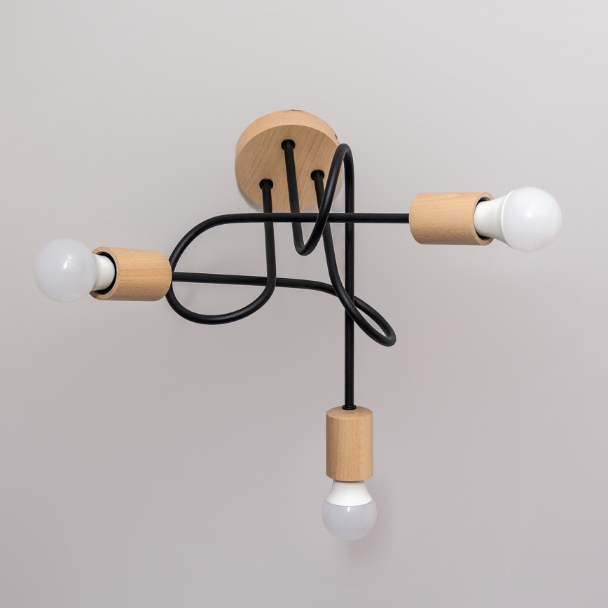 Lustră aplicată OXFORD 3xE27/15W/230V pin/negru