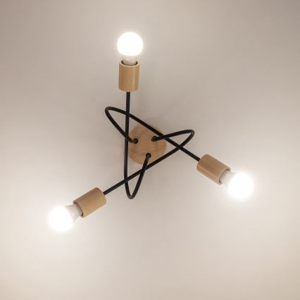 Lustră aplicată OXFORD 3xE27/15W/230V pin/negru