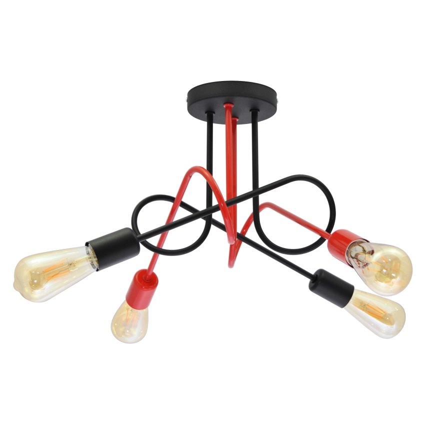 Lustră aplicată OXFORD 4xE27/15W/230V neagră/roșie