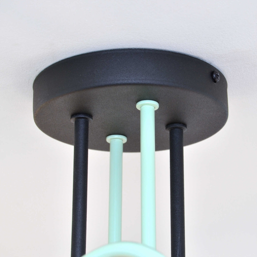 Lustră aplicată OXFORD 4xE27/15W/230V negru/verde