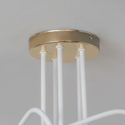 Lustră aplicată OXFORD 5xE27/15W/230V aurie/albă