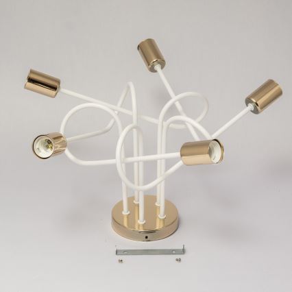 Lustră aplicată OXFORD 5xE27/15W/230V aurie/albă