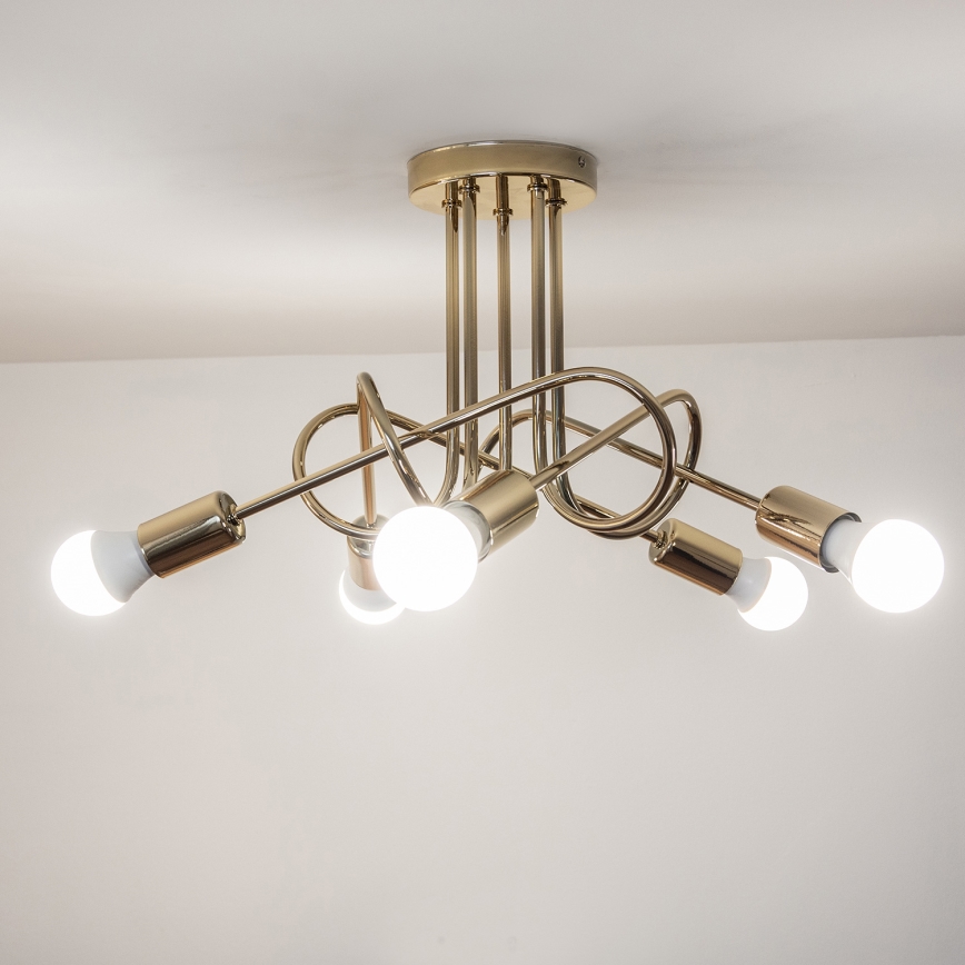 Lustră aplicată OXFORD 5xE27/15W/230V aurie