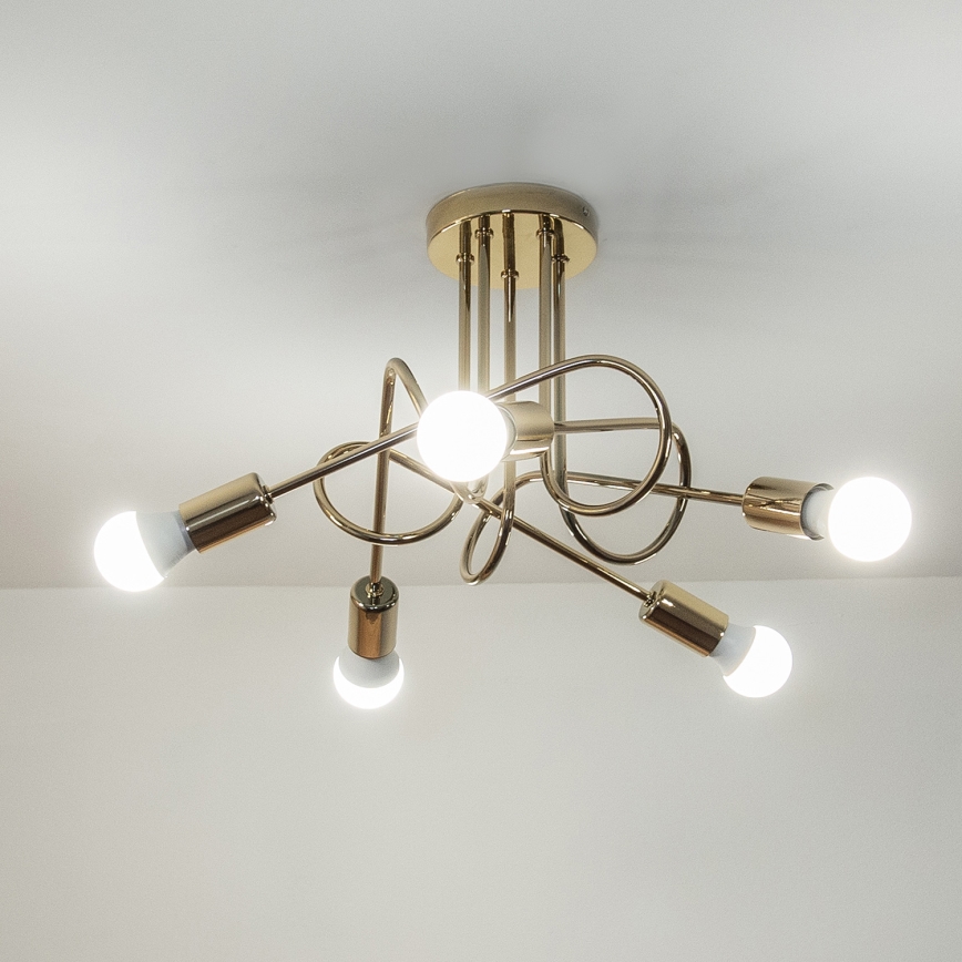 Lustră aplicată OXFORD 5xE27/15W/230V aurie