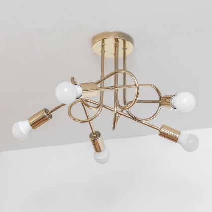 Lustră aplicată OXFORD 5xE27/15W/230V aurie