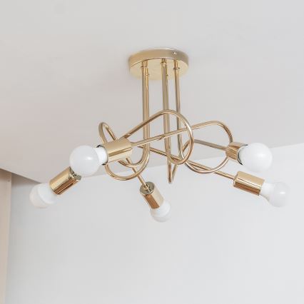 Lustră aplicată OXFORD 5xE27/15W/230V aurie