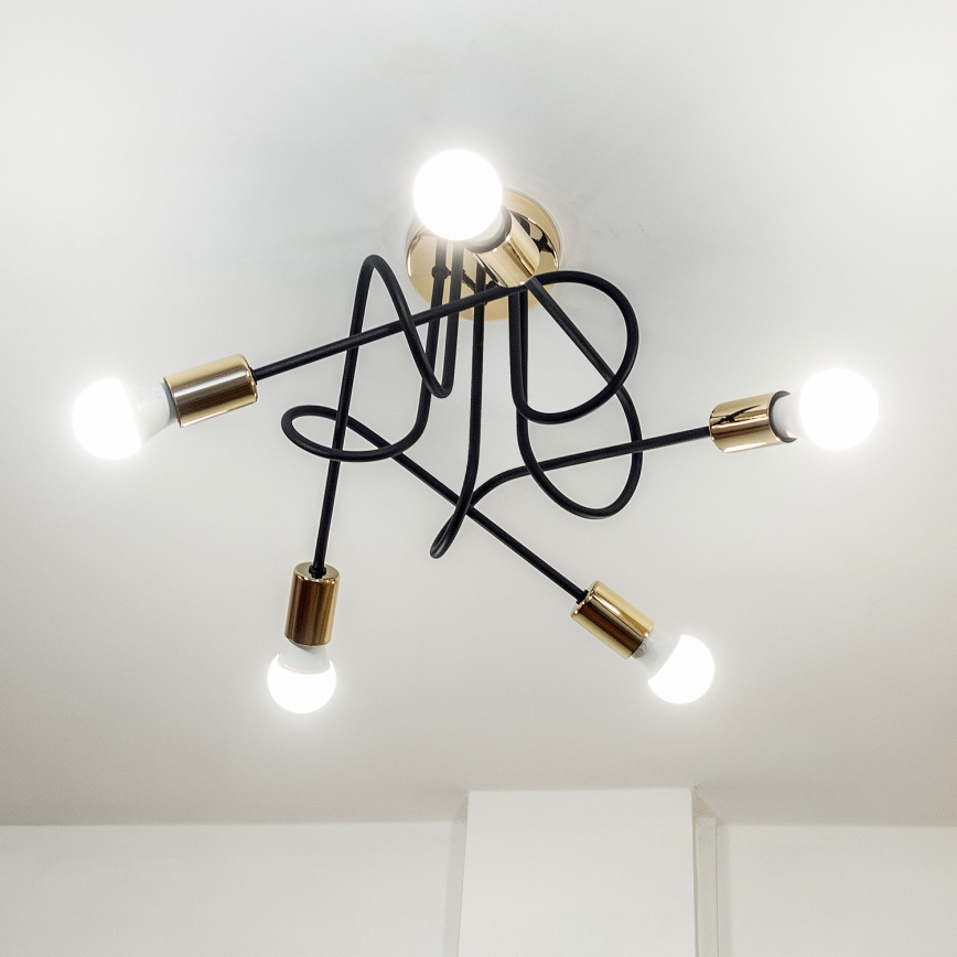 Lustră aplicată OXFORD 5xE27/15W/230V aurie/neagră