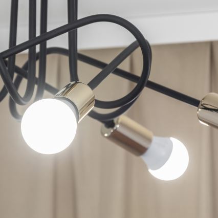 Lustră aplicată OXFORD 5xE27/15W/230V aurie/neagră