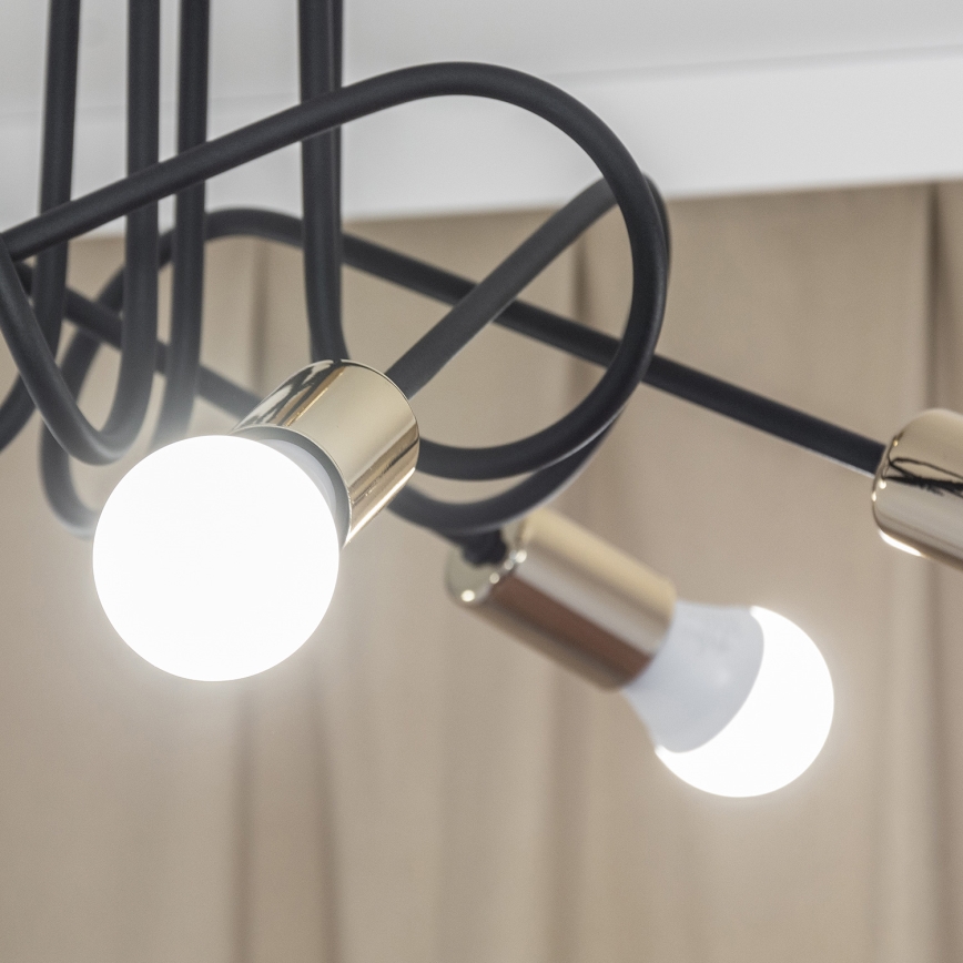 Lustră aplicată OXFORD 5xE27/15W/230V aurie/neagră