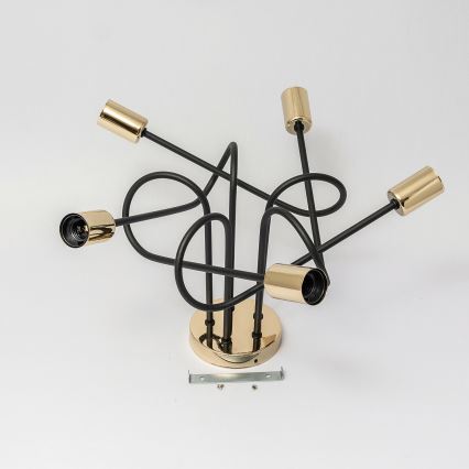 Lustră aplicată OXFORD 5xE27/15W/230V aurie/neagră