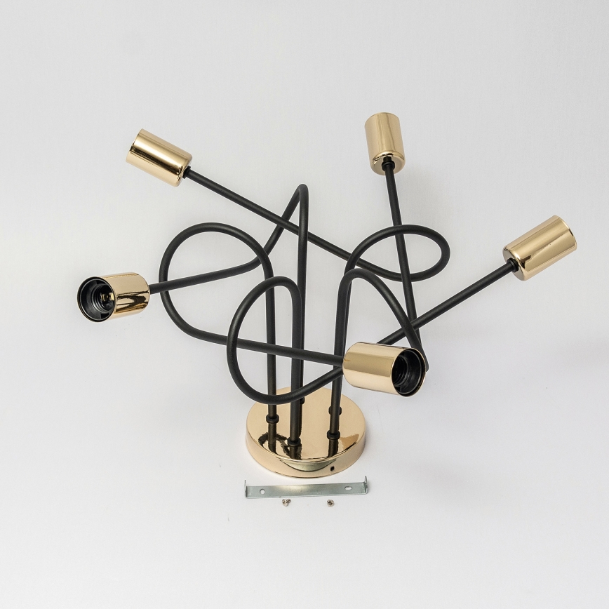 Lustră aplicată OXFORD 5xE27/15W/230V aurie/neagră