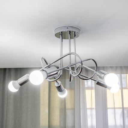 Lustră aplicată OXFORD 5xE27/15W/230V crom lucios